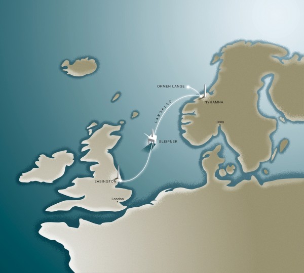  газопровод, связавший Норвегию и Великобританию